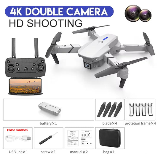 KDBFA 2024 E88 Pro WiFi FPV Drone with 4K HD Camera - Foldable Quadcopter for Stunning Aerial Photography and Fun Gifts